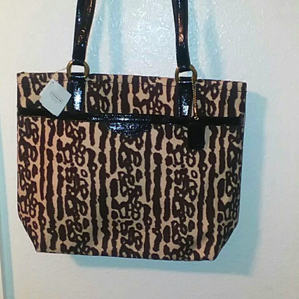 NWT Coach Sis Leopard Tote Bag